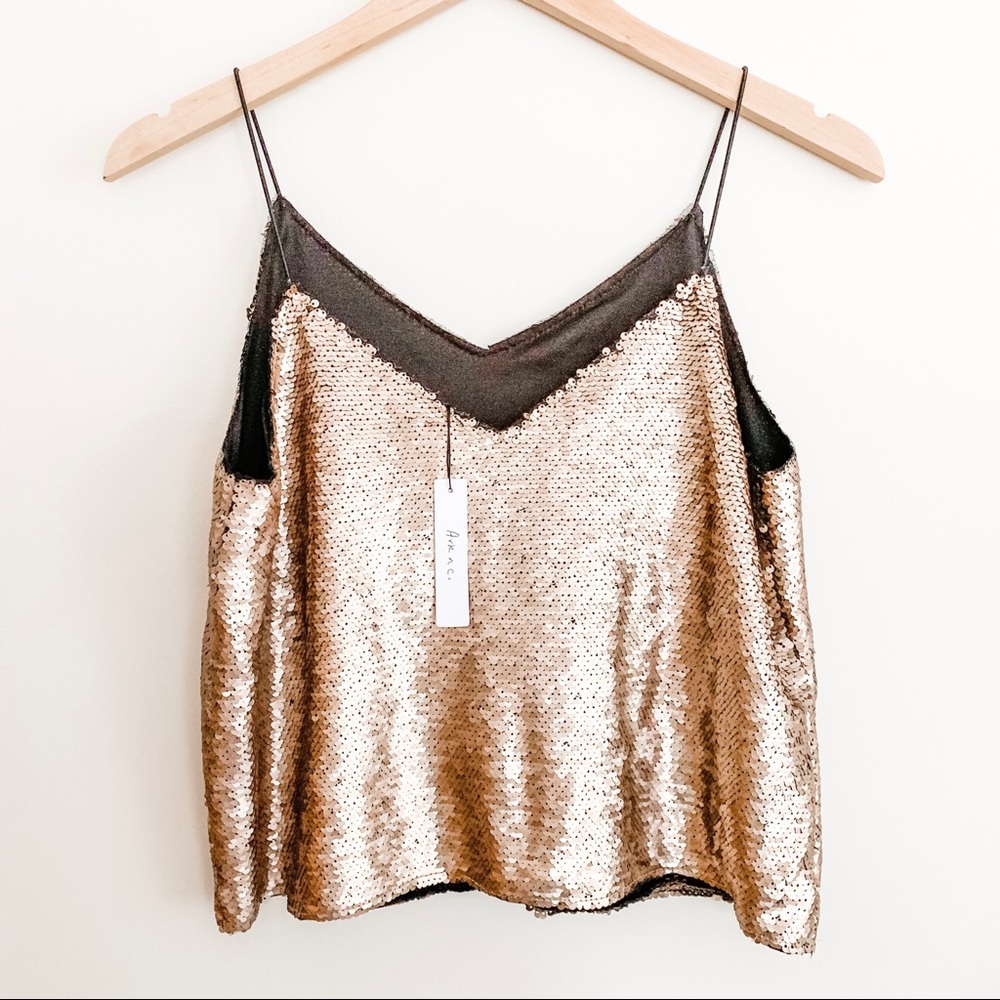 Vici Dolls copper sequined camisole tank NWT
